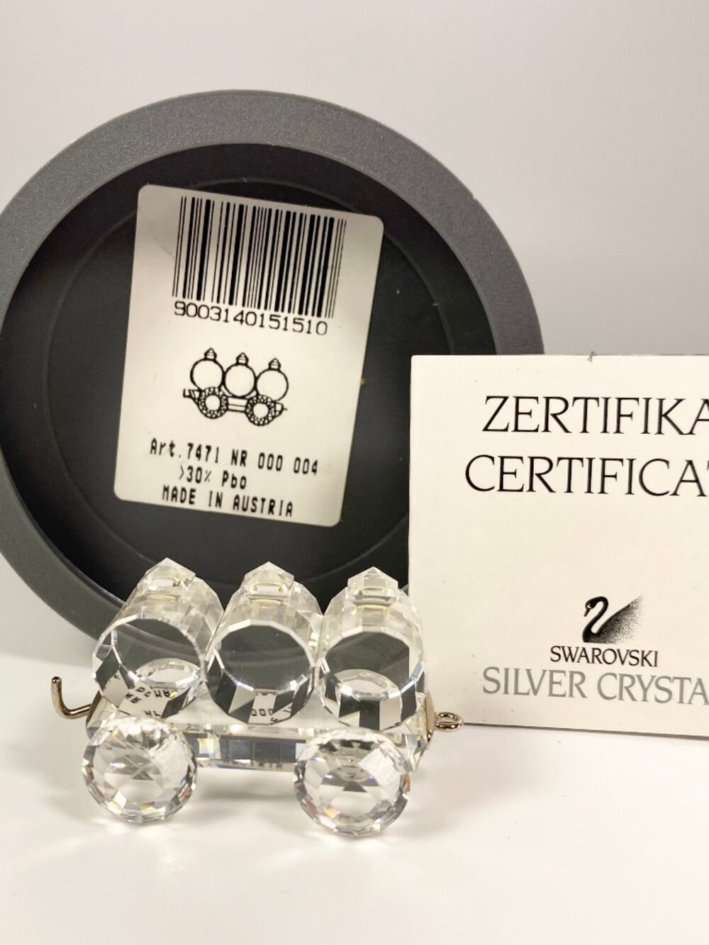 RARE !! Swarovski Silver Crystal “Tank Wagon”  Petrol  wagon Figurine  Box & CoA